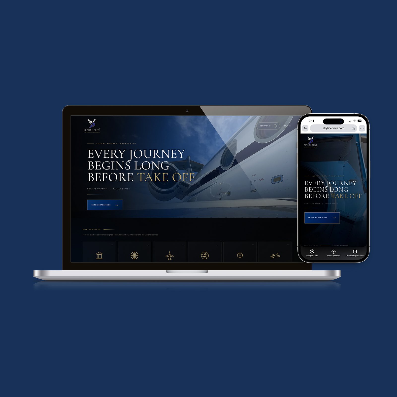 Diseño web de Skyline Privé